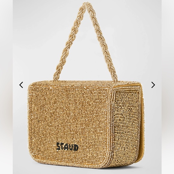 STAUD Handbags - Staud Gold Beaded Box Bag